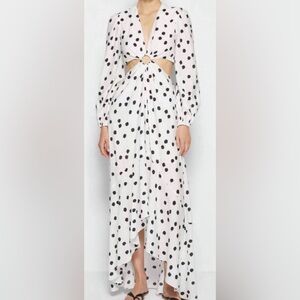 Jonathan Simkhai Black and White Polka Dot Long Sleeve Dress NWT